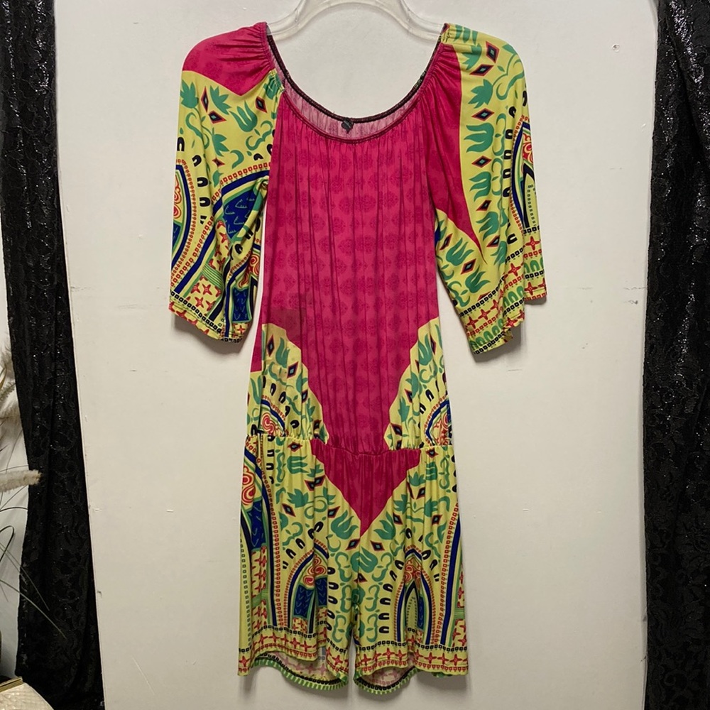 Bright & Bold Shorts Jumpsuit Sz S/M